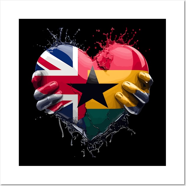 Ghana UK Flag Heart Wall Art by Graceful Designs